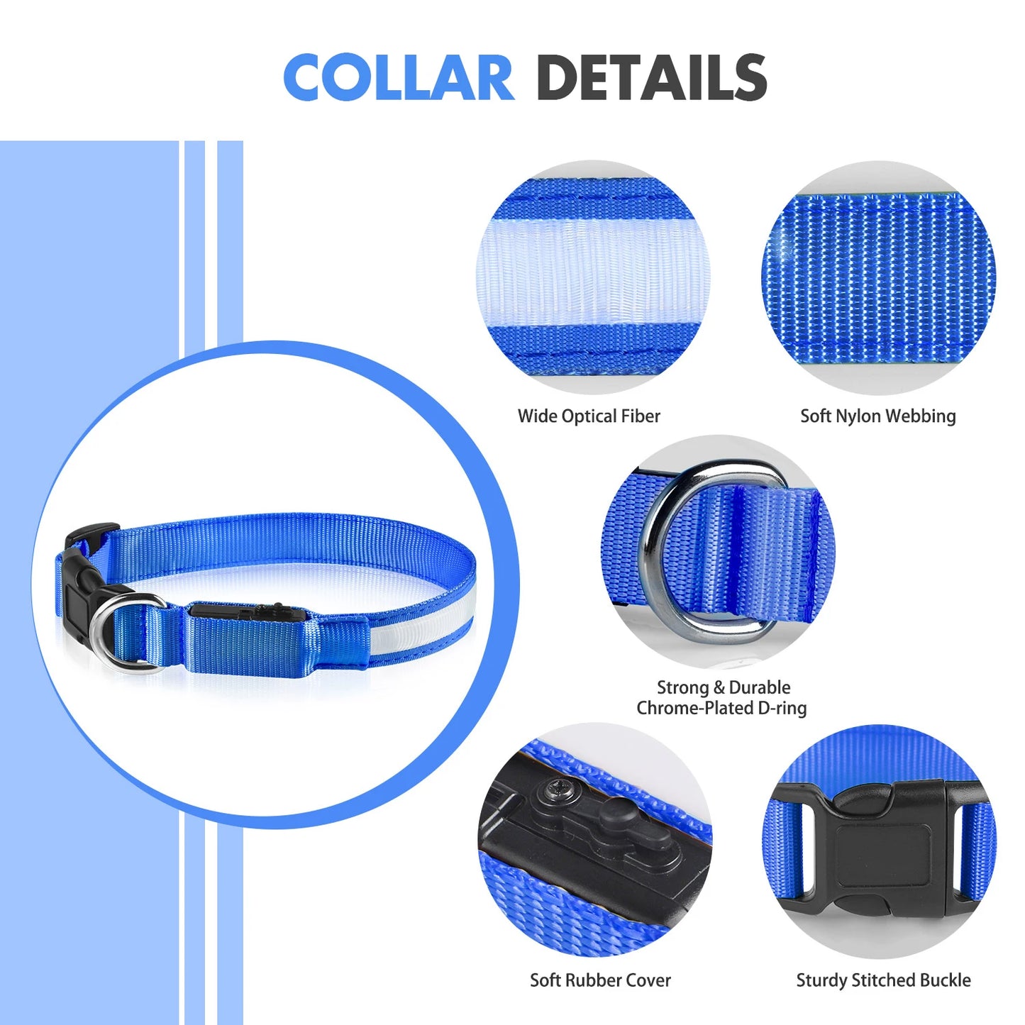 Dog Collar Luminous Waterpoof Safety Collars