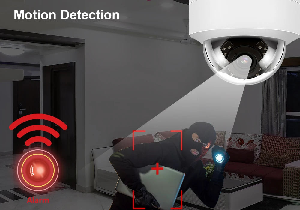 5MP IP Camera Outdoor POE Dome Security Protection Built-in Microphone