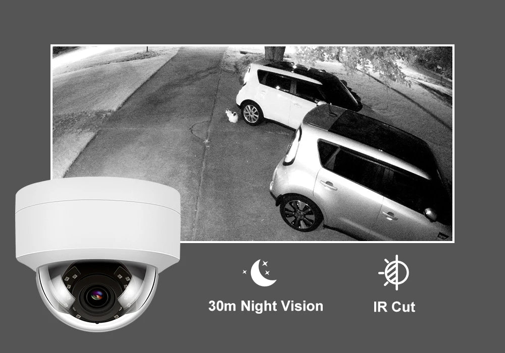 5MP IP Camera Outdoor POE Dome Security Protection Built-in Microphone