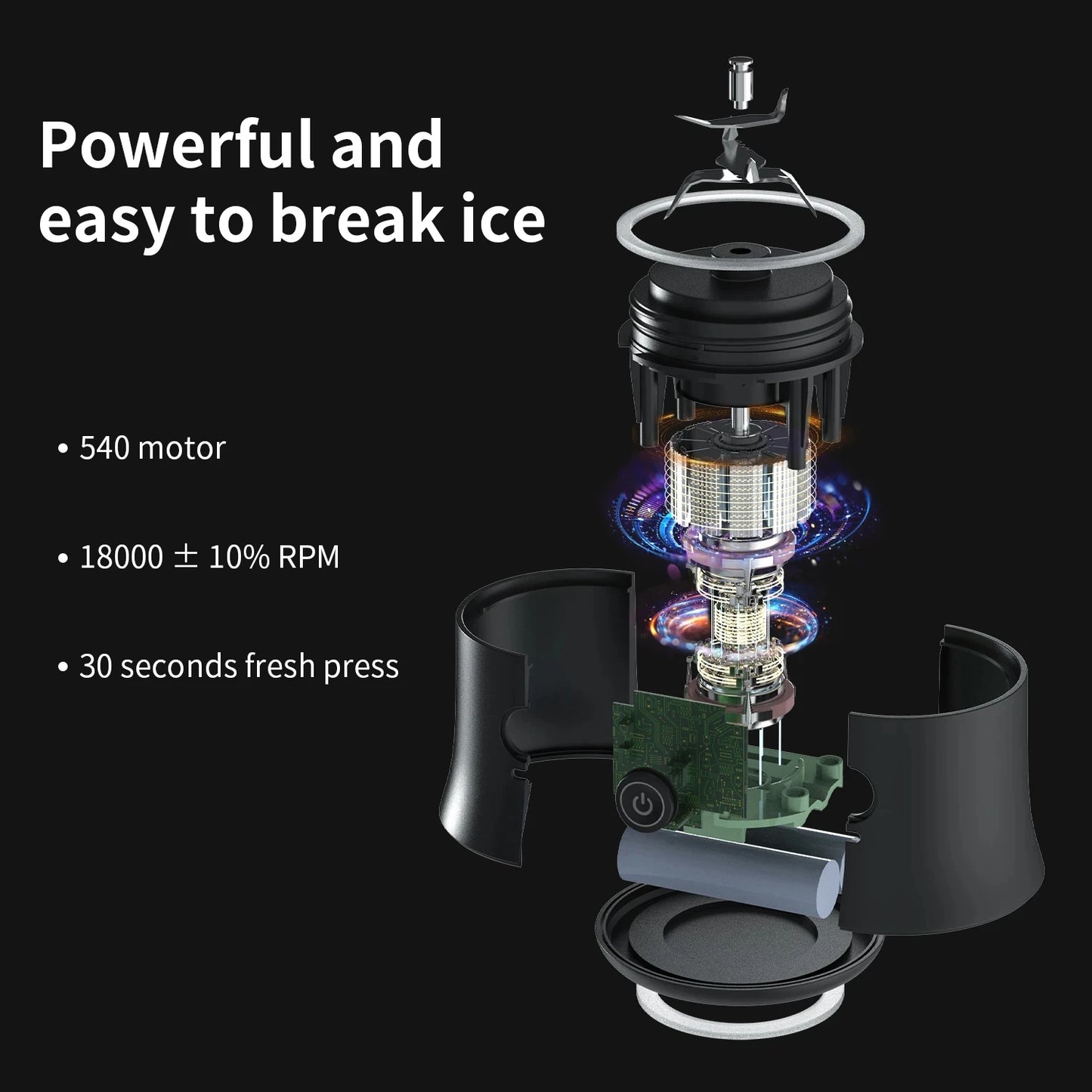 Portable Blender 600ML Electric Juicer Fruit Mixers USB Rechargeable