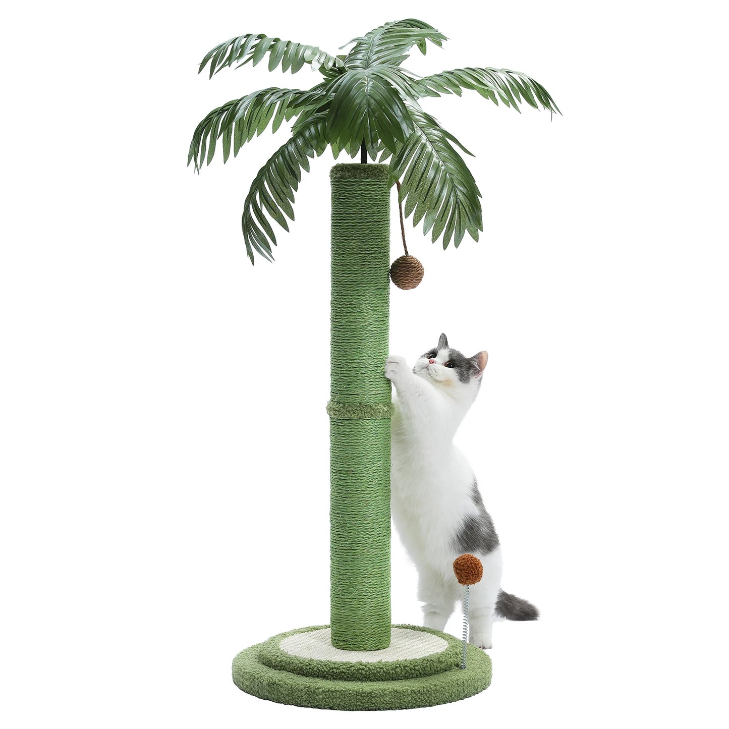 Cat Scratching Post with Interactive Covered Sisal Balls