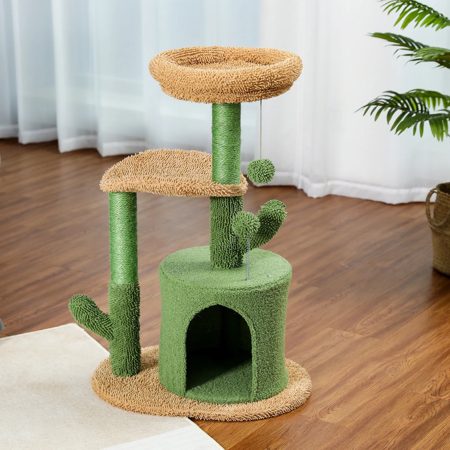 Festive Cat Scratching Post/Tower, Sisal Rope Cat Climbing Frame
