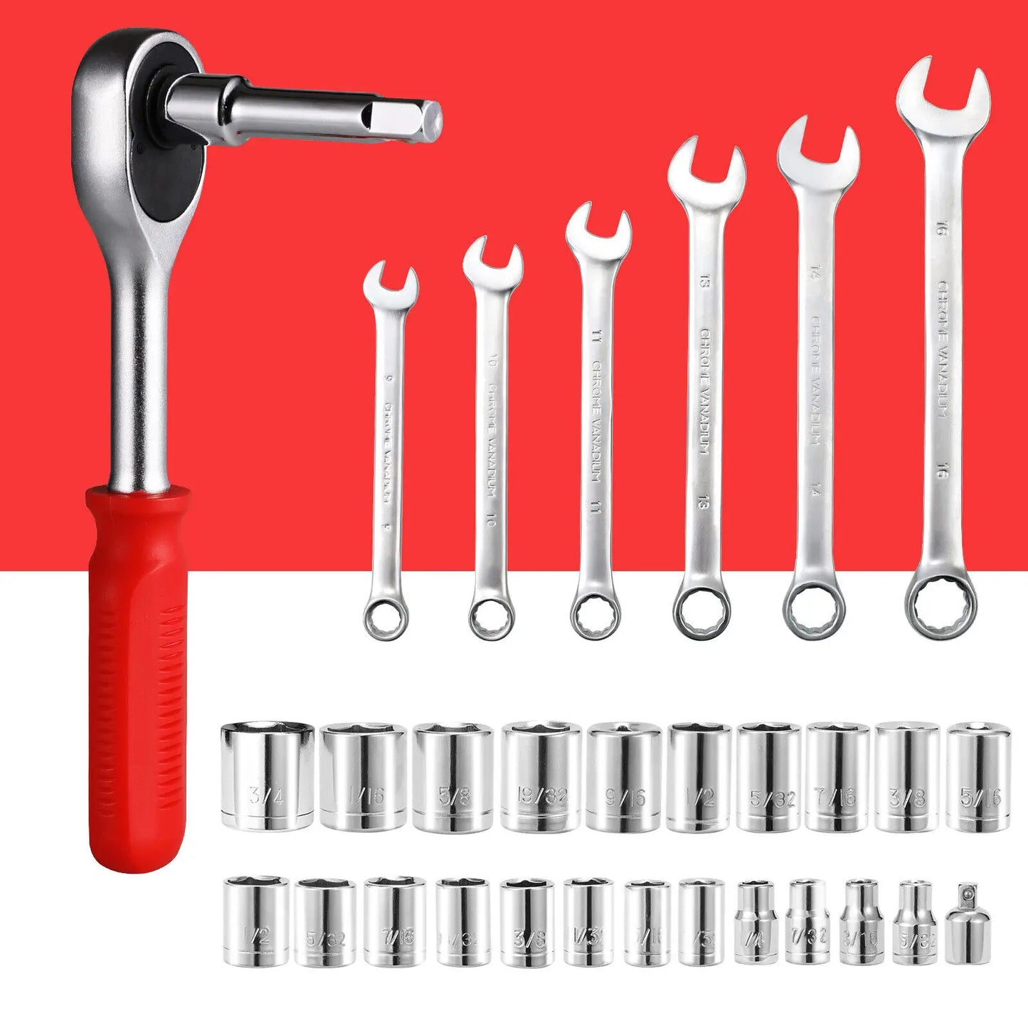 198-Piece Hand-Tool, Ratchet-Socket, Screwdriver, Home, Car, Repair Tool-Set