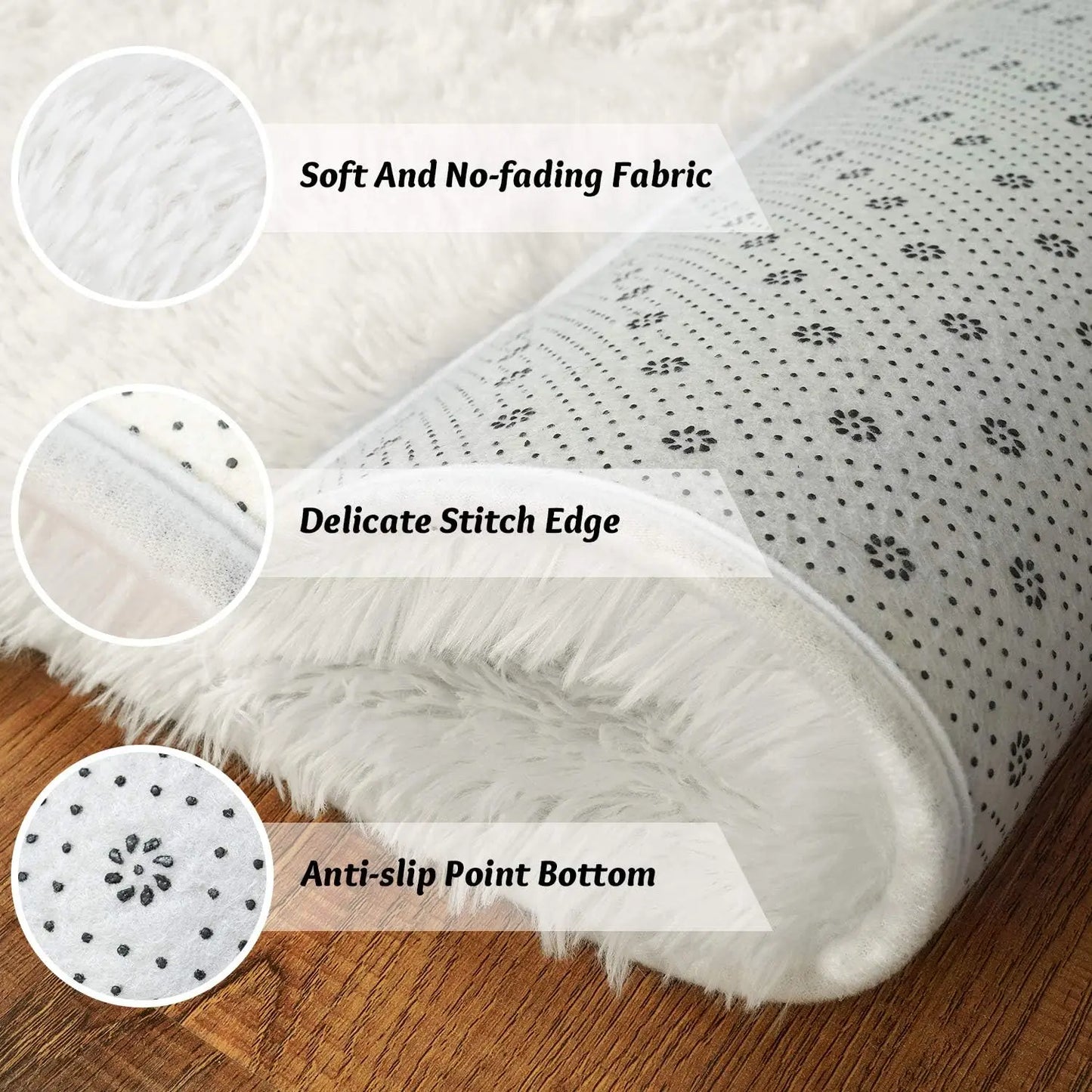 Soft Fluffy Non-slip Rugs for Bedroom, Living Room