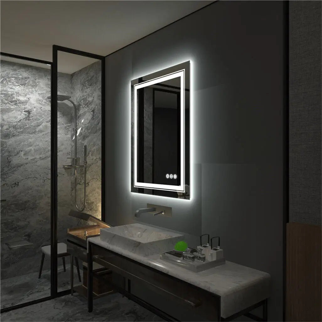 Dual Lights Crystal Clear LED Bathroom Makeup Mirror