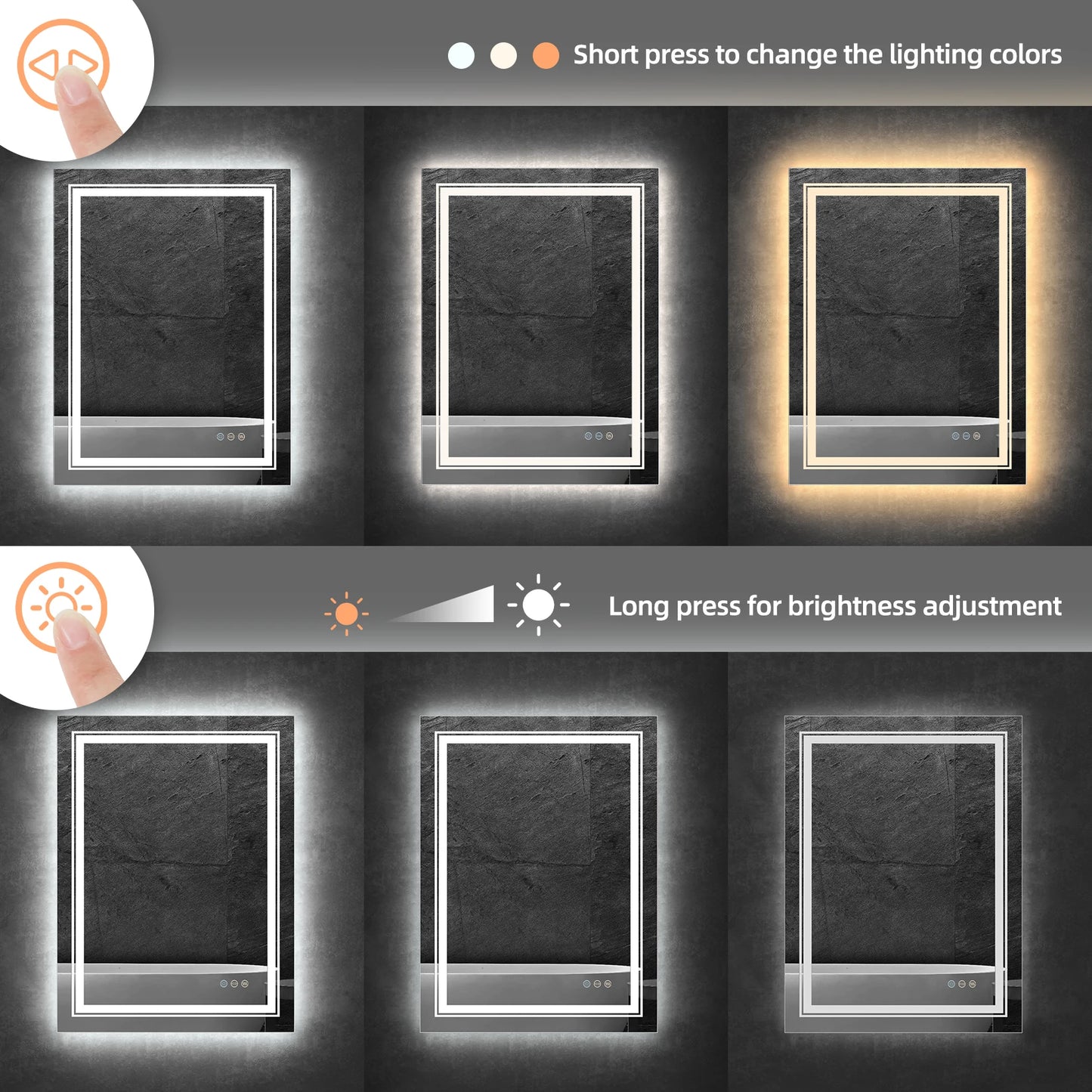 Dual Lights Crystal Clear LED Bathroom Makeup Mirror
