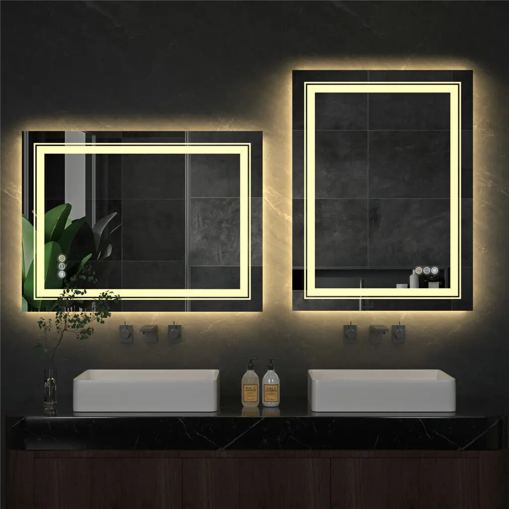 Dual Lights Crystal Clear LED Bathroom Makeup Mirror