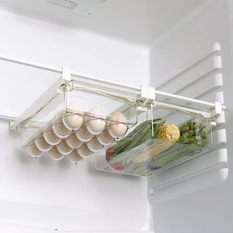Fridge Organizer Fruit Egg Storage Under-shelf Drawer