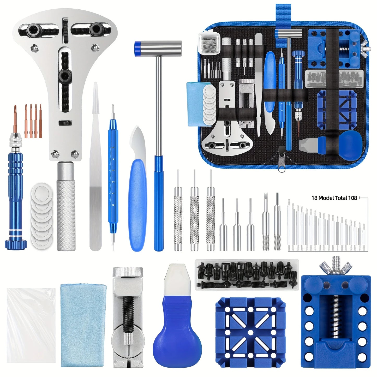 Professional Watch Repair Tool Kit, 224pcs, Professional Spring Bar