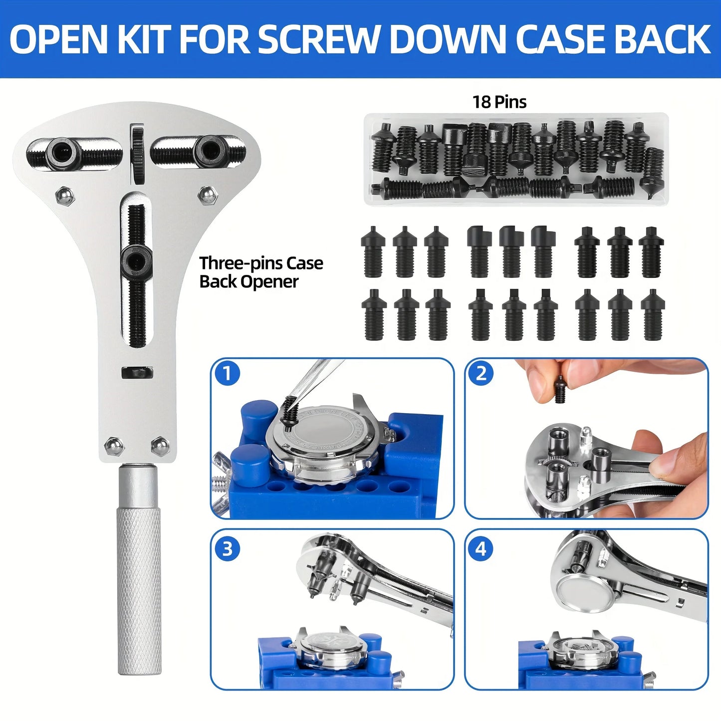 Professional Watch Repair Tool Kit, 224pcs, Professional Spring Bar