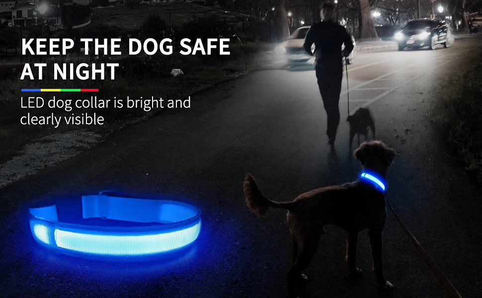 Dog Collar Luminous Waterpoof Safety Collars