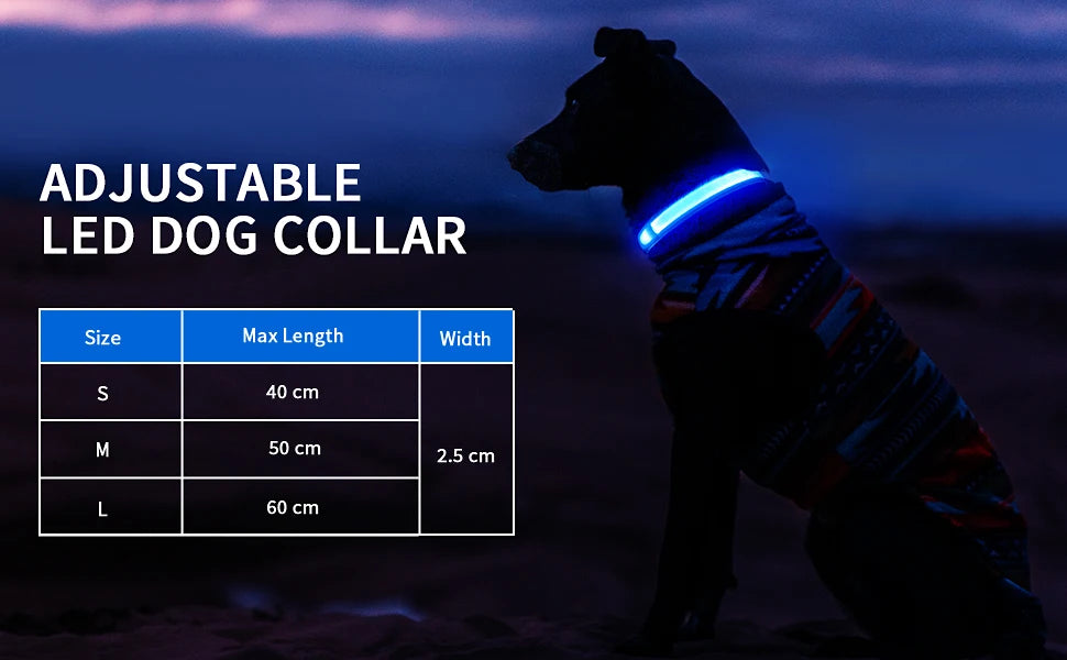 Dog Collar Luminous Waterpoof Safety Collars