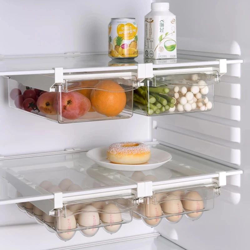 Fridge Organizer Fruit Egg Storage Under-shelf Drawer