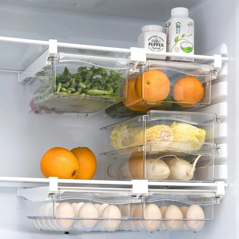 Fridge Organizer Fruit Egg Storage Under-shelf Drawer