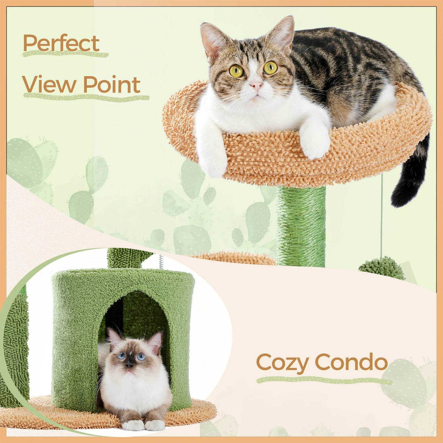 Festive Cat Scratching Post/Tower, Sisal Rope Cat Climbing Frame