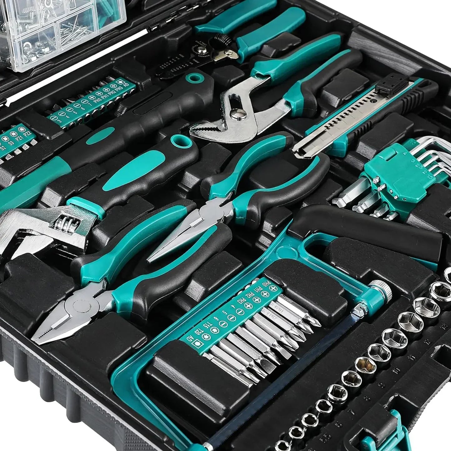 198-Piece Hand-Tool, Ratchet-Socket, Screwdriver, Home, Car, Repair Tool-Set