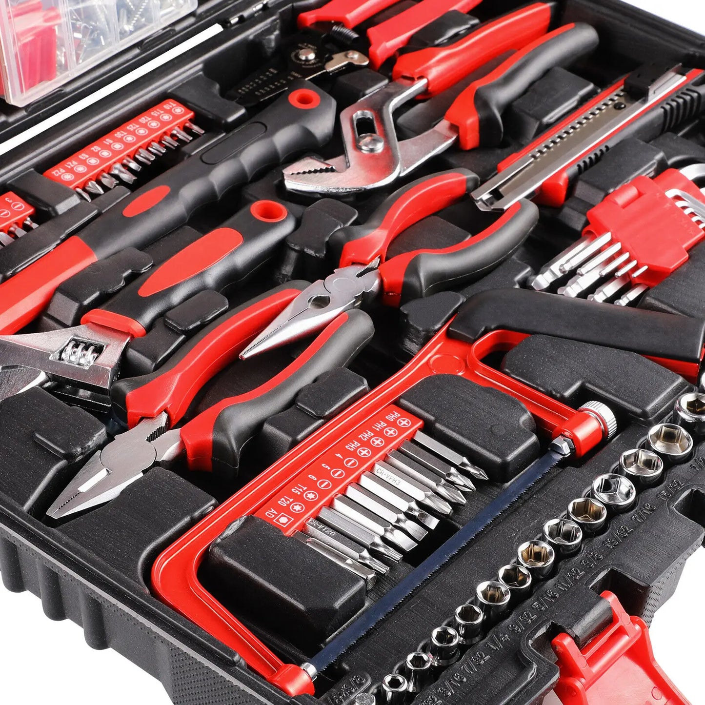 198-Piece Hand-Tool, Ratchet-Socket, Screwdriver, Home, Car, Repair Tool-Set