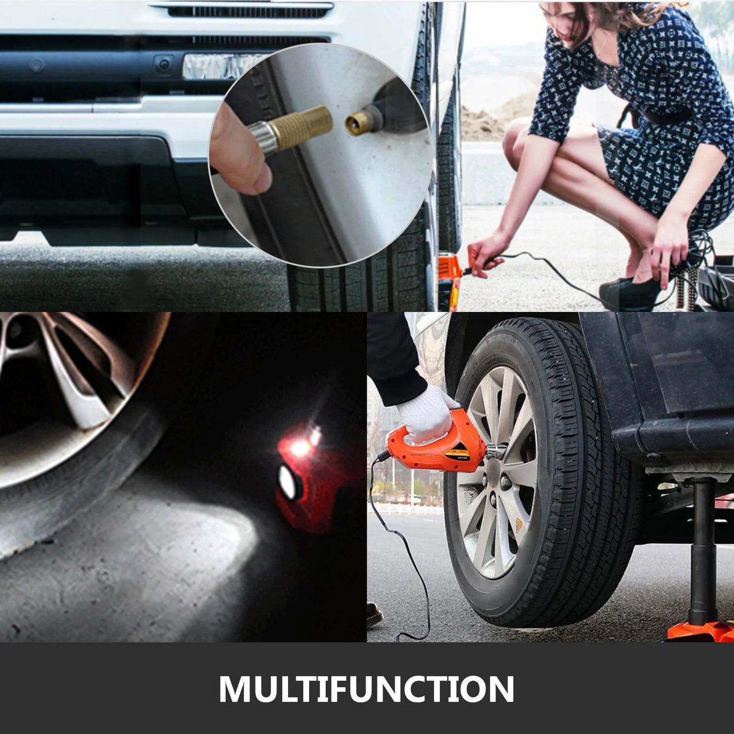 12V Car Electric-Hydraulic Jack/Inflator LED Light