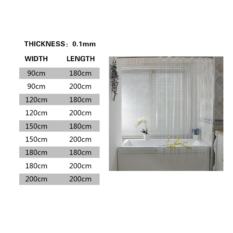 Waterproof Clear Shower Curtain Liner with Hooks - Homespectrums