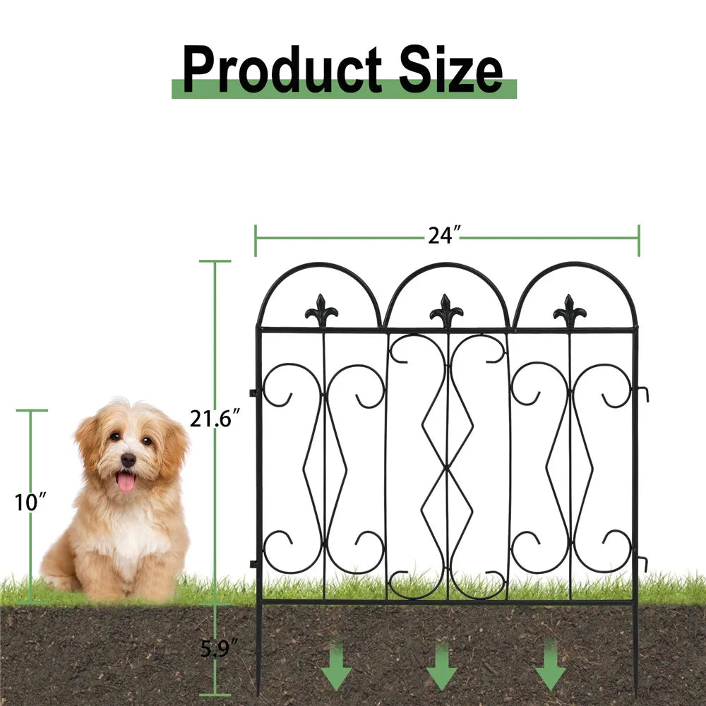 5pcs Decorative Garden Fence Rustproof Landscape Border Folding