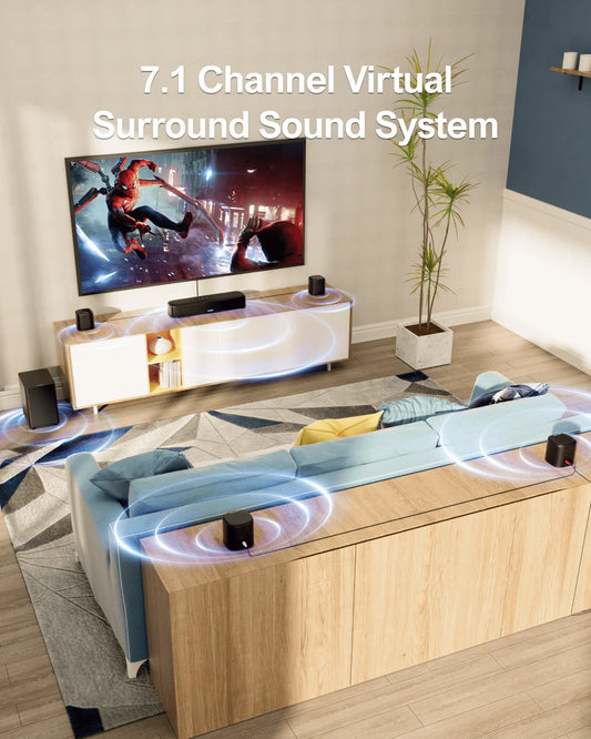 330W 7.1ch TV Sound Bar, Subwoofer, 4 Surround Speakers