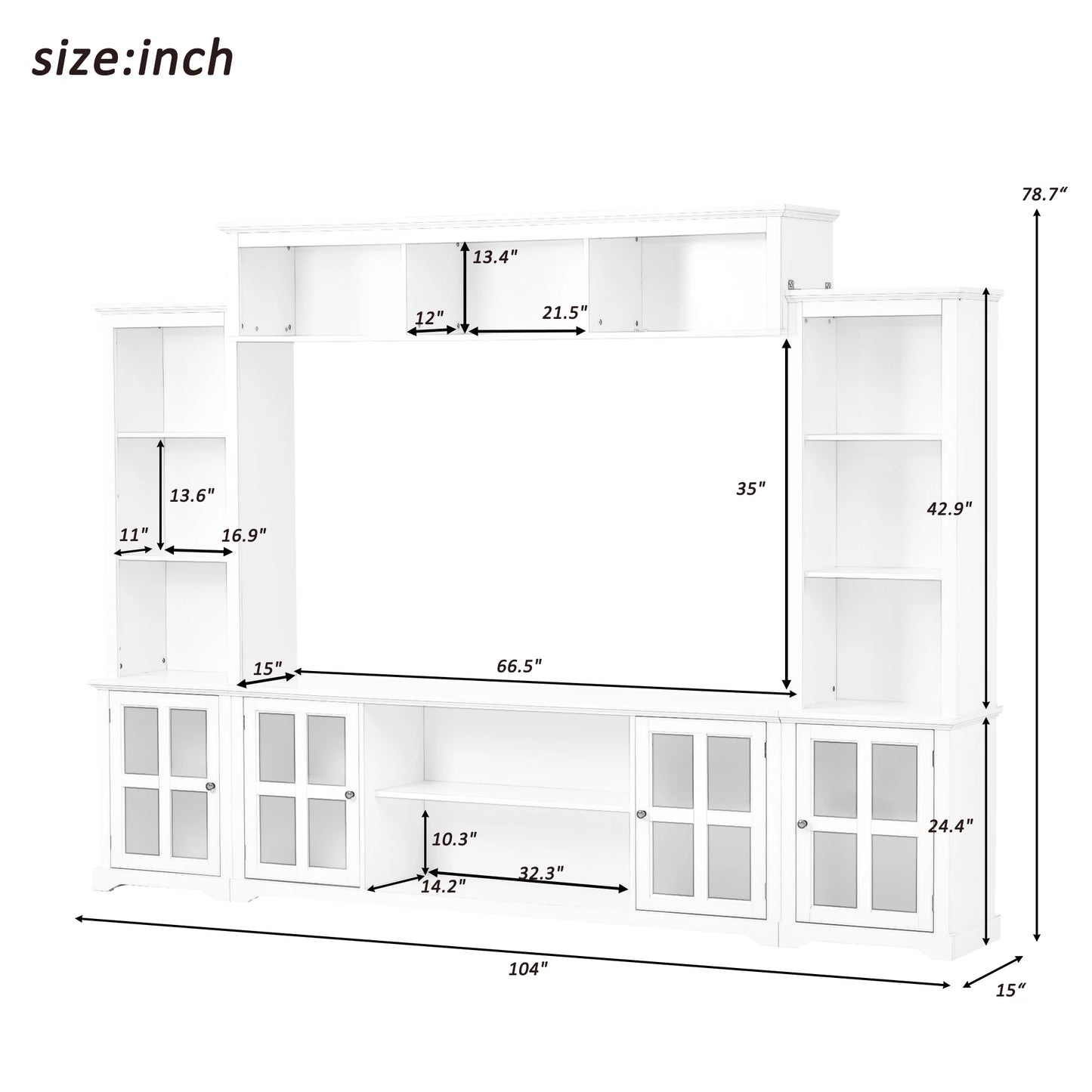 Minimalism Entertainment Wall Unit for TVs Up to 70"