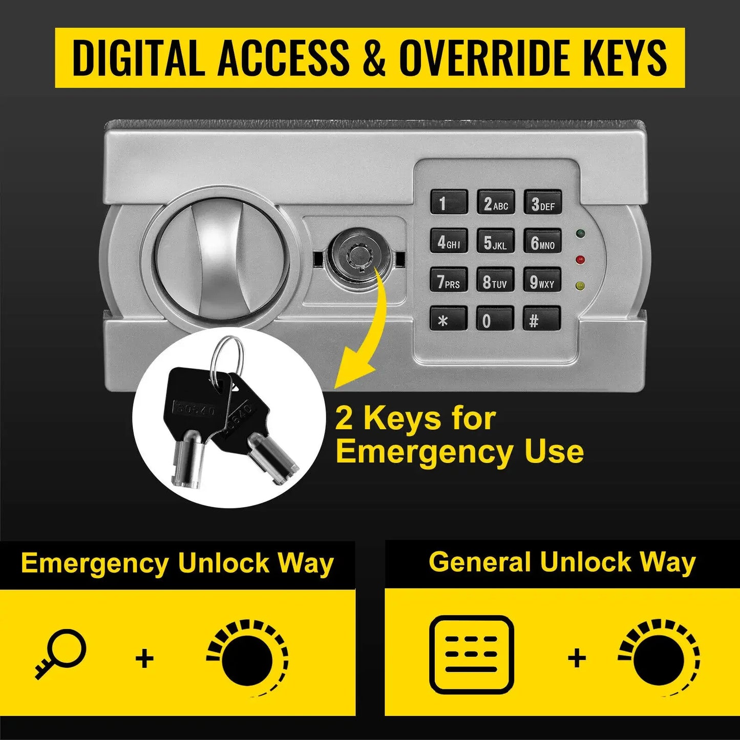 Security Home Steel Safe, Digital Lock, Double Door