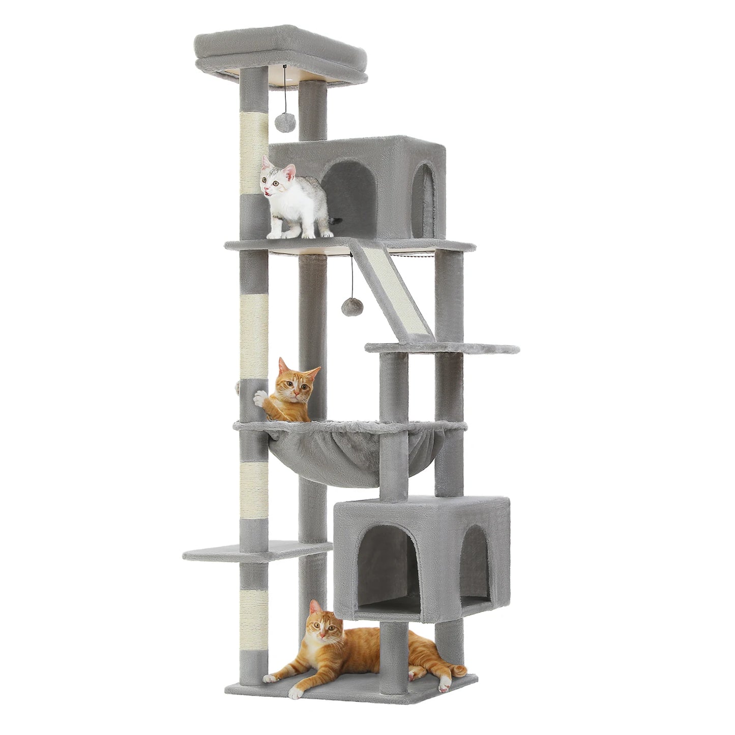 Large Cat-Tower, Hammock, Sisal Scratching Post, Climbing Frame