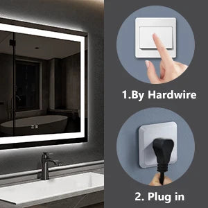 48x36 Inches LED Bathroom Mirror, Anti-Fog, 3-Color, Dimmable Light