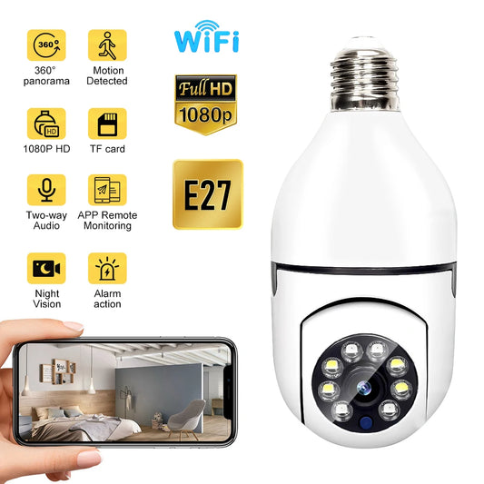 Wireless 360° 1080P IP E27 Light Bulb Surveillance Camera