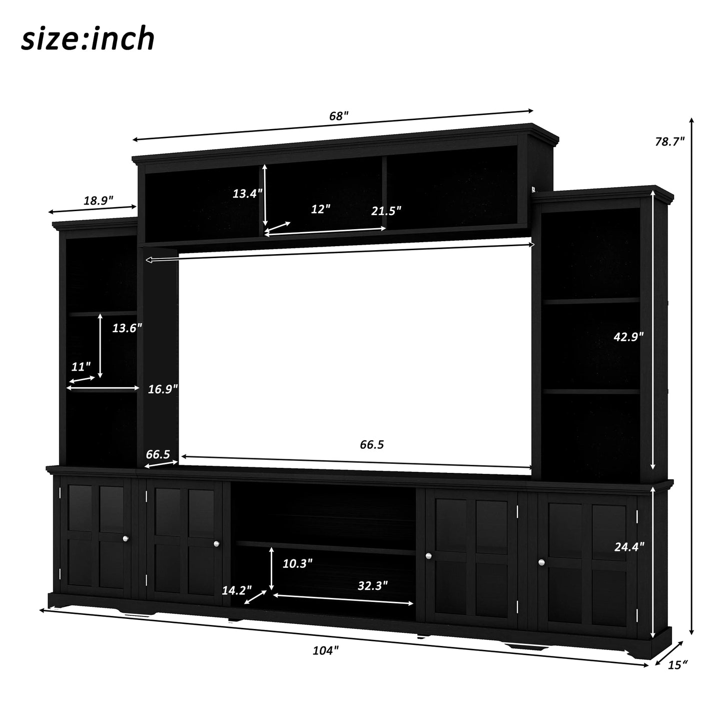 Minimalism Entertainment Wall Unit for TVs Up to 70"