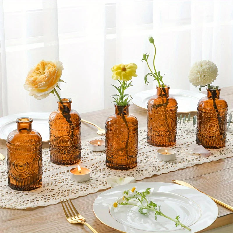 12-Pack Vintage Glass Bud Vases For Flowers