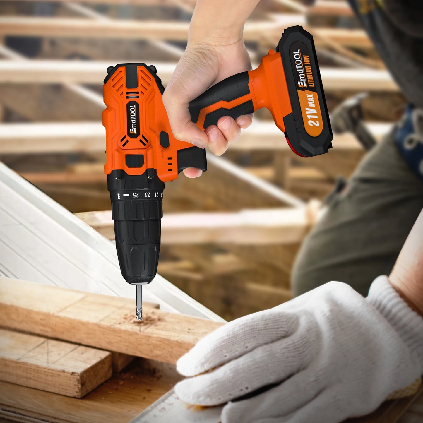 Cordless Drill Driver 21V Battery Electric Screwdriver Set