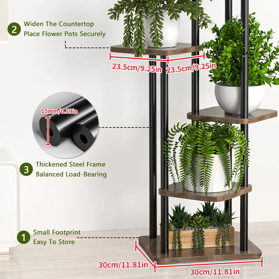 Iron Plant Organizer for Living Room, Balcony, Sunny Area