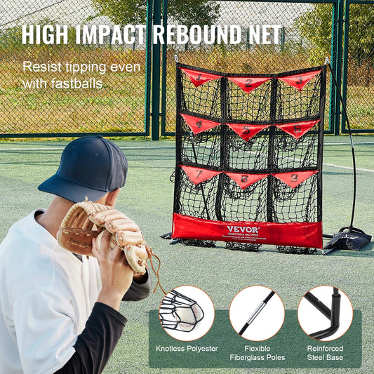 9-Hole Baseball-Softball Training Net, Portable, Quick Assembly