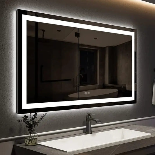 48x36 Inches LED Bathroom Mirror, Anti-Fog, 3-Color, Dimmable Light