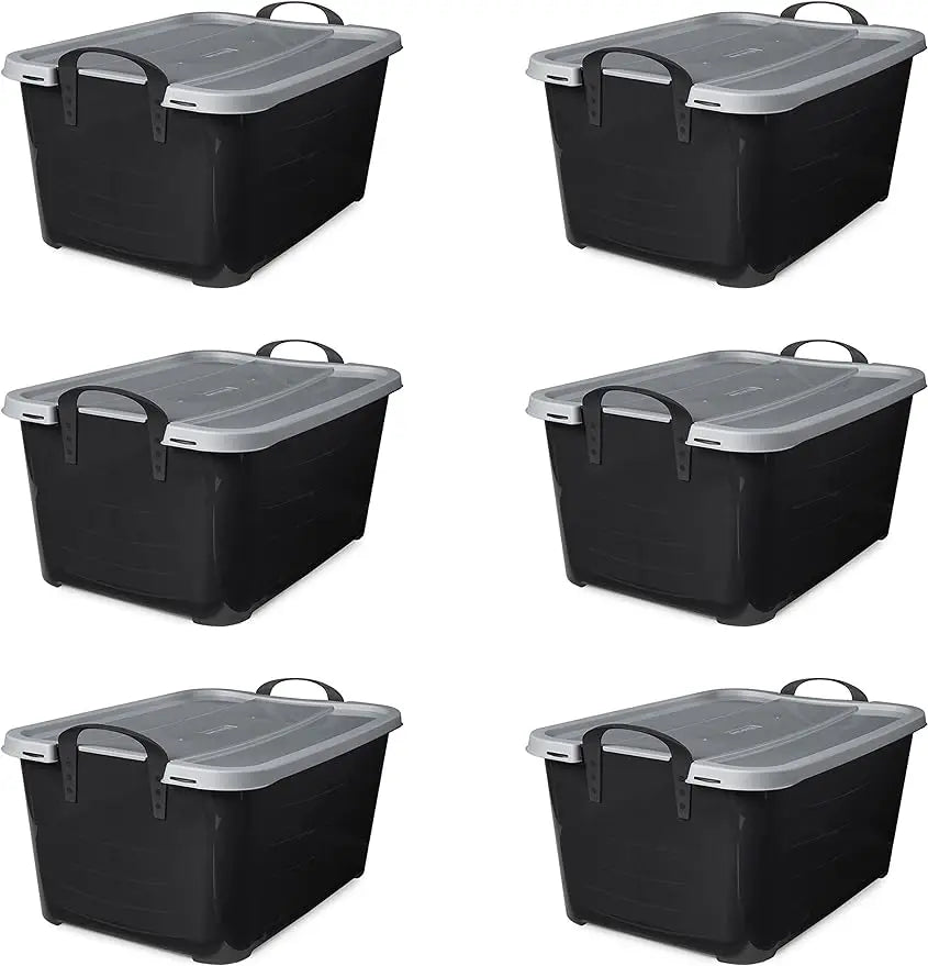 Multi-purpose 55-quart Stackable Storage Container with Secure Lids