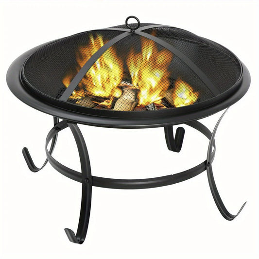 22" Fire-Pit Wood-Burning Heater for Backyard, Patio, Deck