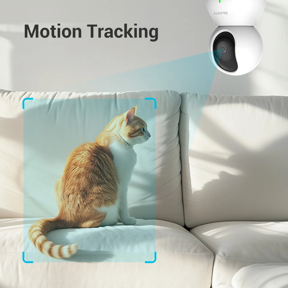 2.4GHz WiFi Indoor Camera, 360°-PTZ, Phone App, 2-Way Talk, Night Vision