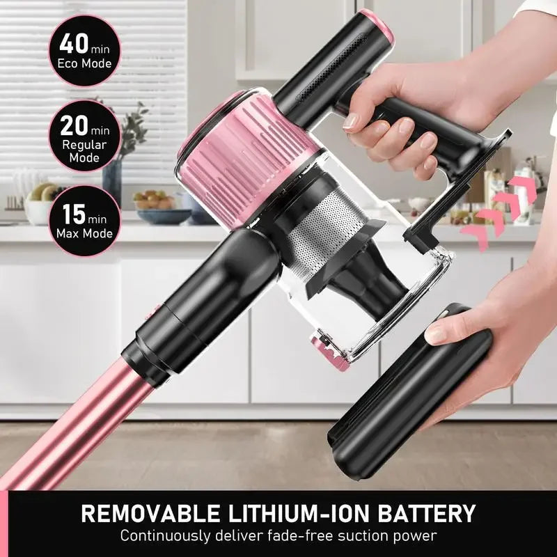 Cordless Stick Vacuum Cleaner, 350W 30KPa, 40mins runtime,