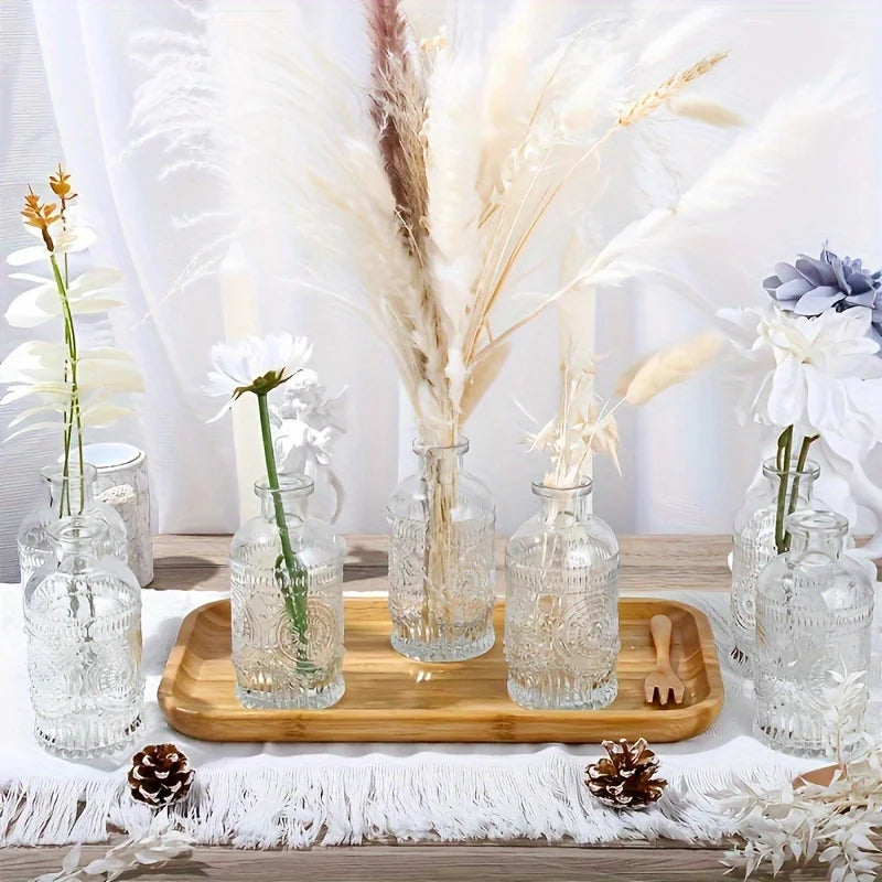 12-Pack Vintage Glass Bud Vases For Flowers