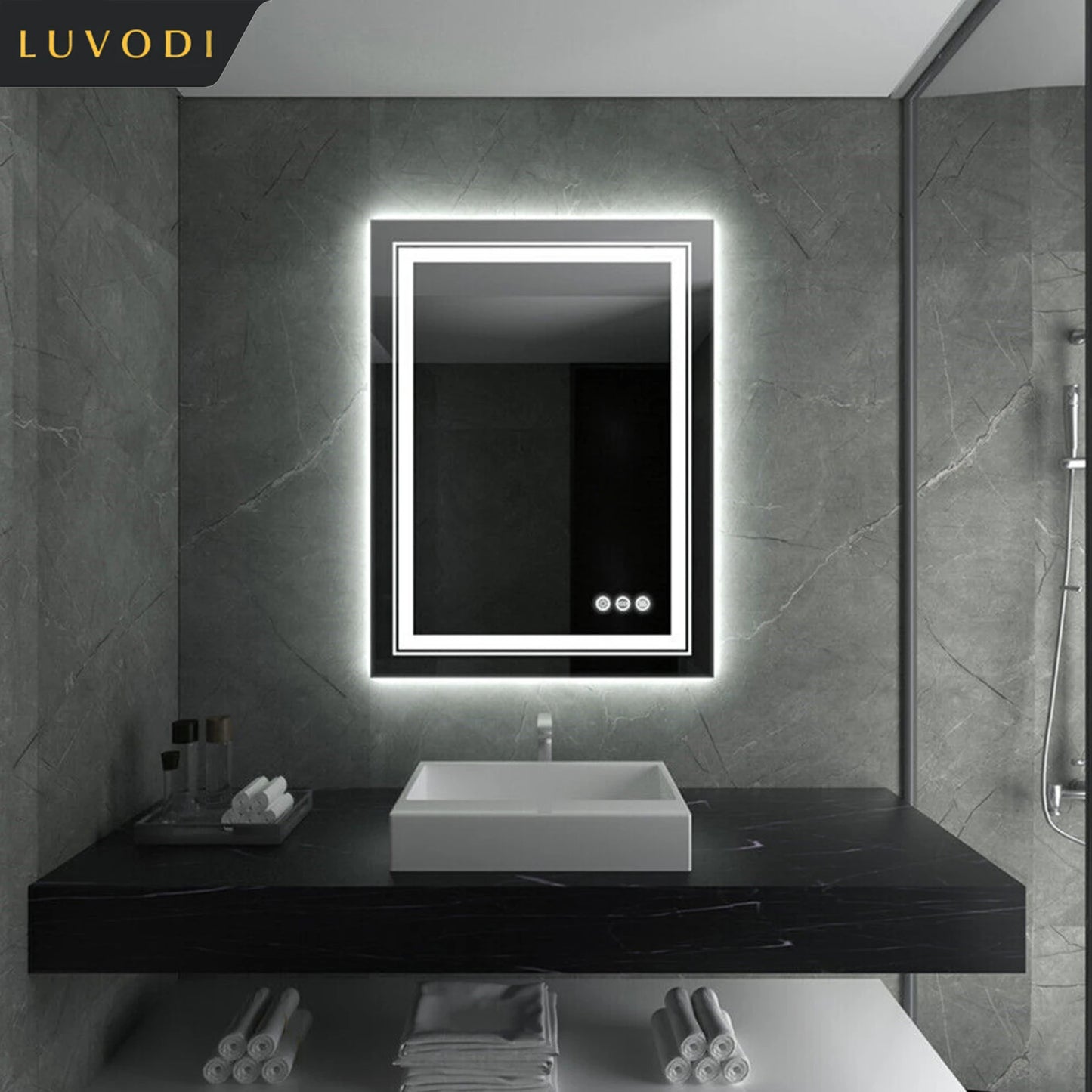 Dual Lights Crystal Clear LED Bathroom Makeup Mirror