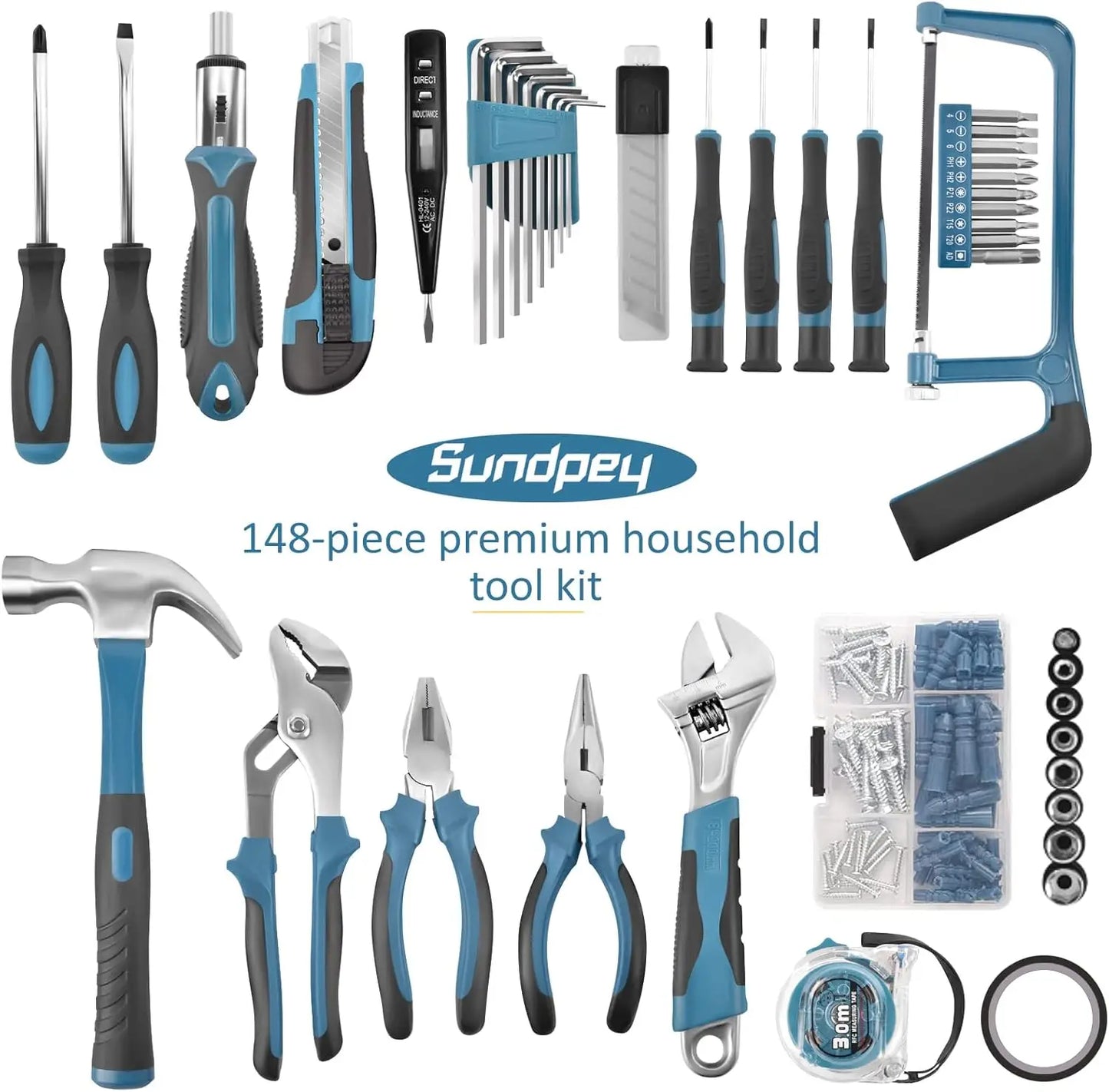 Home Tool Kit 148-Pcs - Household Basic Repair Tool Set