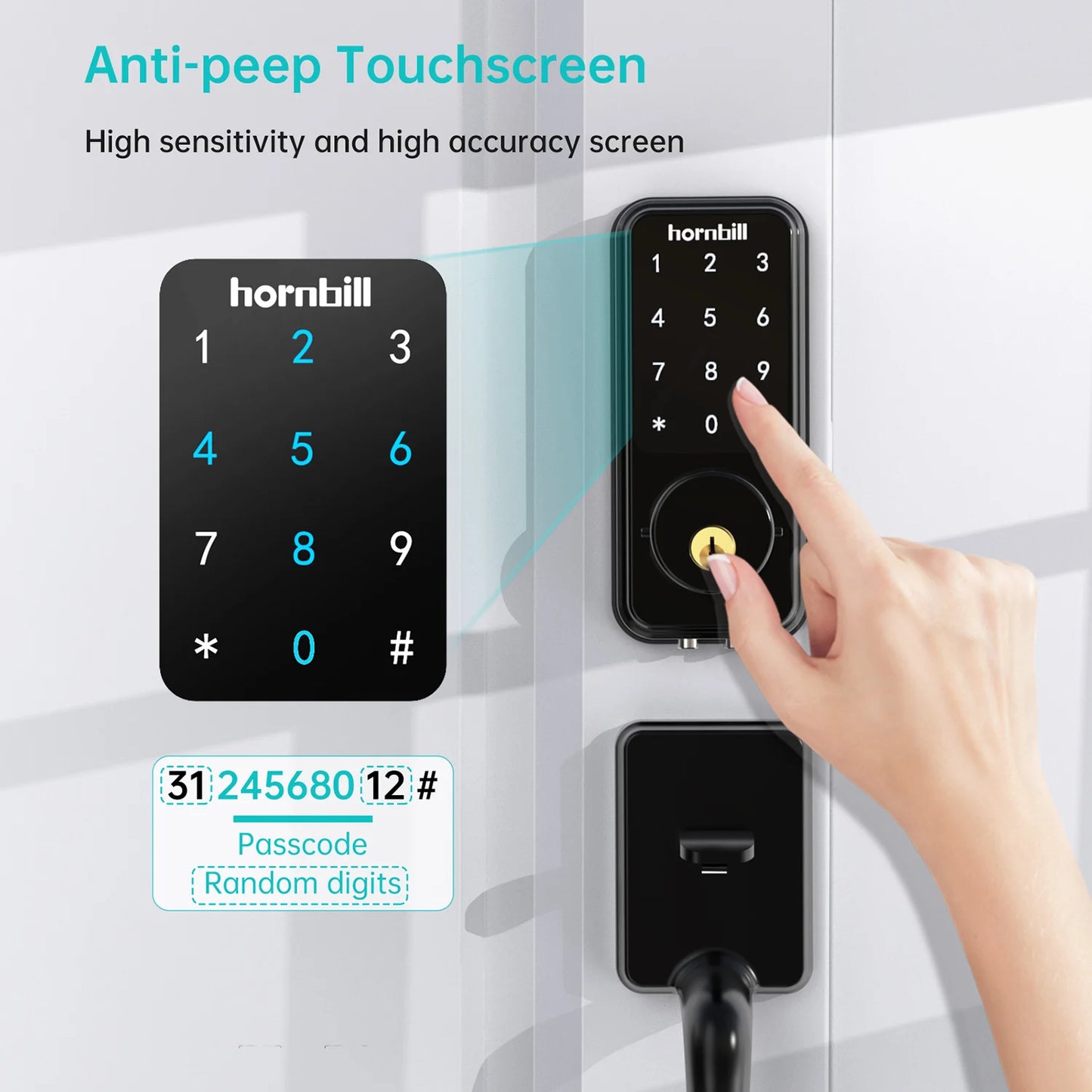 Smart Deadbolt Keyless-Entry Lock Digital-Keypad Bluetooth Security