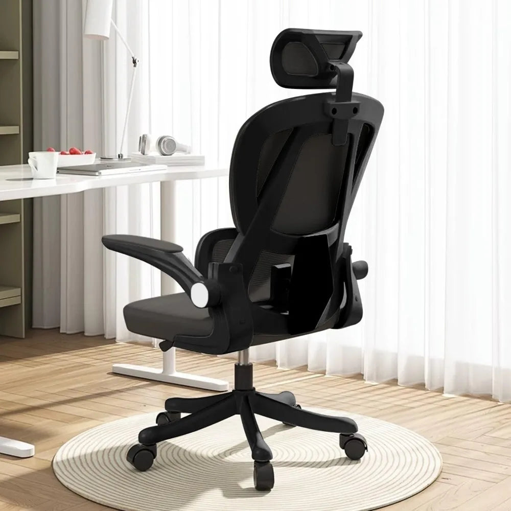 Computer Office High-Back Ergonomic Chair Lumbar-Support Adjustable-Headrest