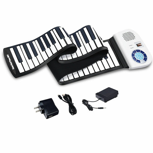 88-Key Electronic Roll-Up Rechargeable Piano Keyboard w/Pedal - Homespectrums
